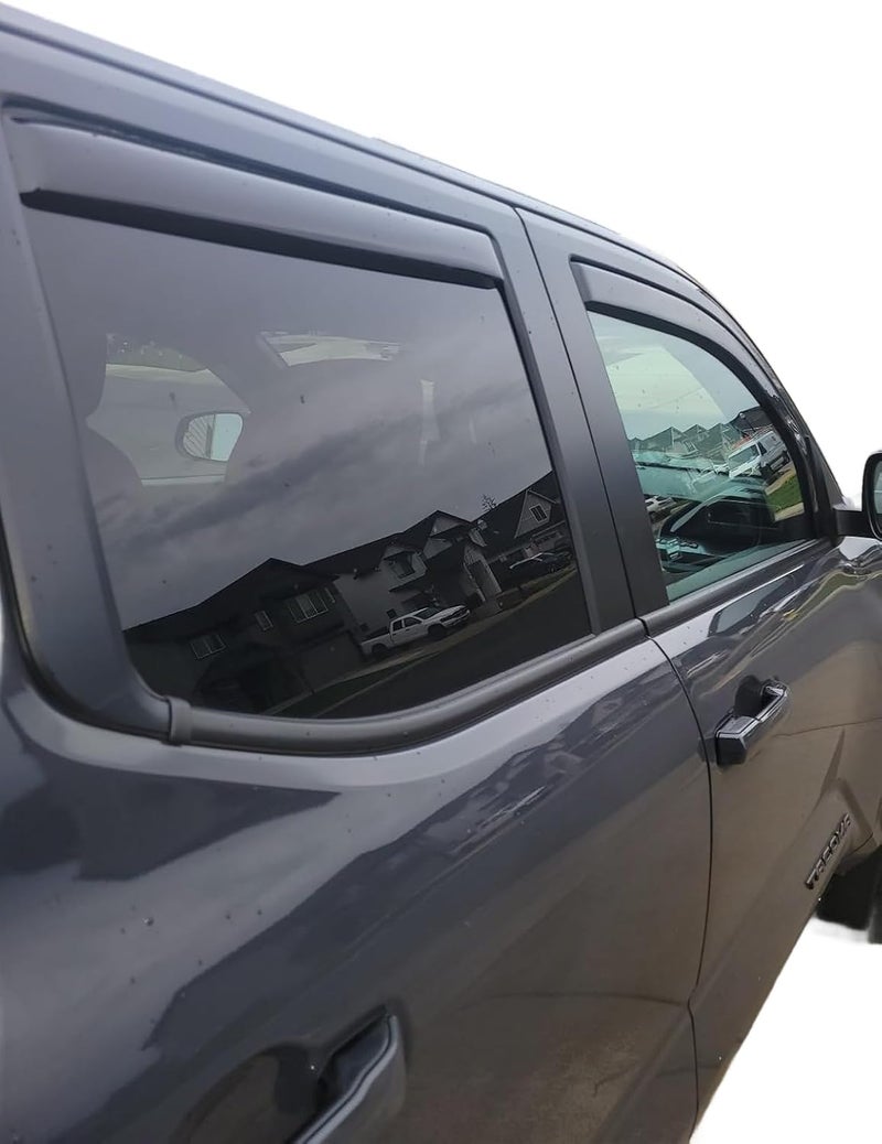 Optimal Co 2024-2026 in-Channel Rain Guards Side Window Visor Deflectors for Toyota Tacoma SR SR5 TRD PreRunner Sport Off-Road i-FORCEMAX Limited Trailhunter Pro 2025 - Image 3